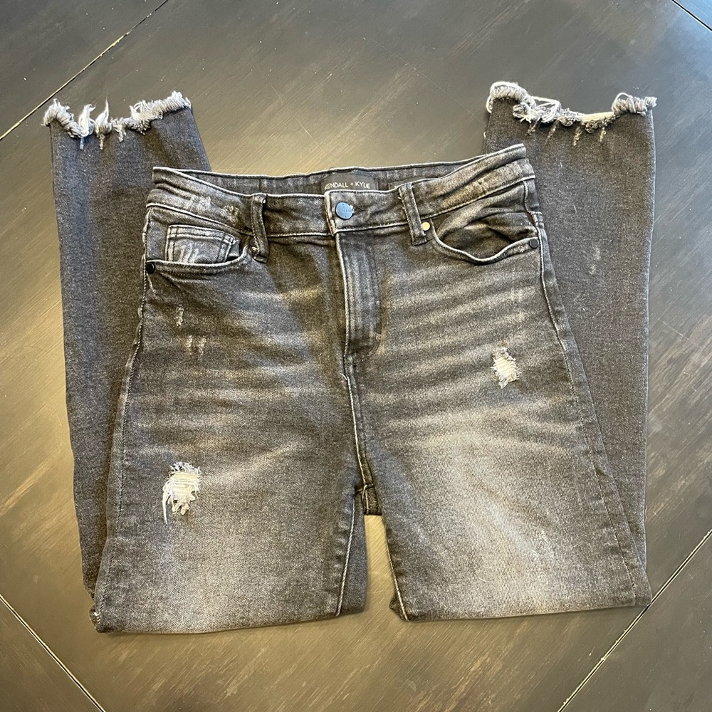 Kendall + Kylie Black Distressed Jeans
